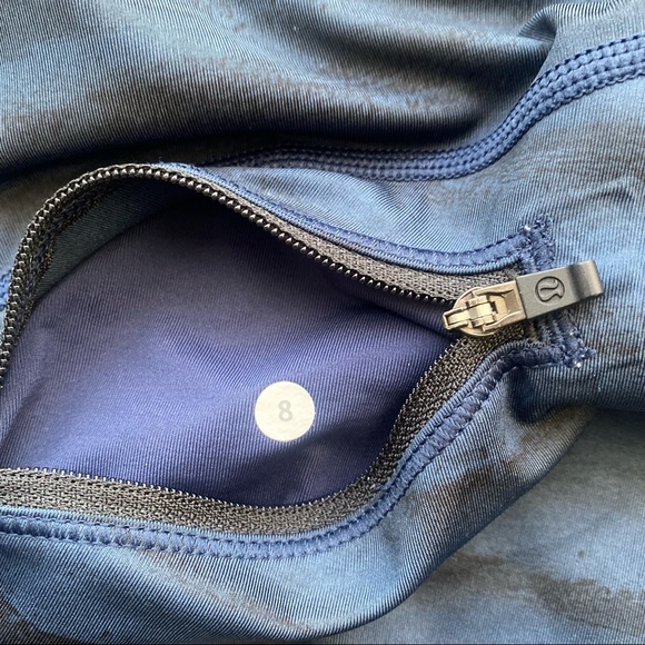 Lululemon Top Speed Crop (Good Vibes Deep Navy Black/Black) - Size 8 - Picture 7 of 11